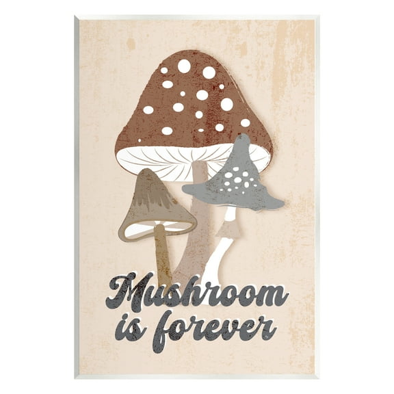 Stupell Industries Retro Mushroom is Forever Botanical & Floral Painting Unframed Art Print Wall Art, 10 x 15