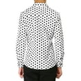 thumbnail image 3 of Unique Bargains Men's Long Sleeve Button Slim Polka Dots Shirt 42 White, 3 of 7