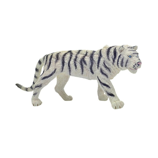 Figuras de animales para regalo de vacaciones, juguete realista para niños en edad preescolar, modelo animal Tigre albino
