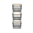 thumbnail image 3 of Oceanstar Metal Wire Organizer Bin Basket with Handles, Set of 3, Black, 3 of 4