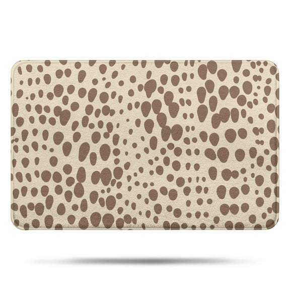 Beige and Brown Of Leopard Print Bathroom Rugs Mat,Non Slip Microfiber Bathroom Rug,Rubber Backing,Soft Bathroom Mats for Bathroom Floor,Tub and Shower,17x27in(43x68cm)