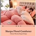 thumbnail image 3 of Velvet Pink Winter Ultra Soft Sherpa Fleece Comforter Cozy Warm Blanket Pink, 3 of 5