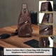 thumbnail image 5 of Bolsa de hombro para hombres y mujeres de color marrón oscuro - Mochila, bolsas de pecho, bolsa de día cruzada, 5 of 6
