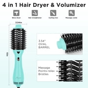 Hair Dryer Brush Blow Dryer in One, Aima Beauty Oval Hot Air Brush with Negative Ion&1100W, Green