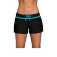 thumbnail image 1 of Toystoory Pantalones cortos de baño de cintura baja, pantalones cortos de secado rápido, traje de neopreno ligero, bañadores, protector solar Deportes acuáticos Azul negro S, 1 of 6