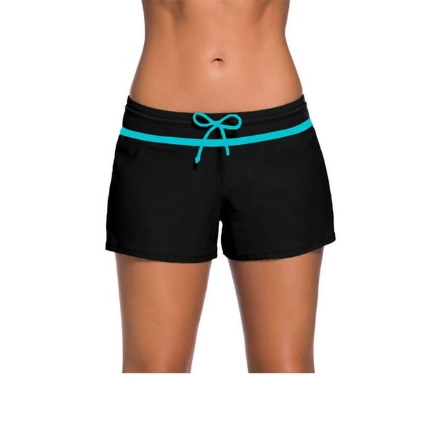 Toystoory Pantalones cortos de baño de cintura baja, pantalones cortos de secado rápido, traje de neopreno ligero, bañadores, protector solar Deportes acuáticos Azul negro S