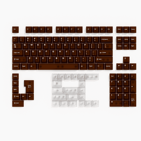 Frosted Translucent PC Keycap Set, 132 Keys Full Shine-Through Cherry Profile Keycaps Compatible with Wooting 60HE/Magnetic Switch Keyboards, Universal MX Stem