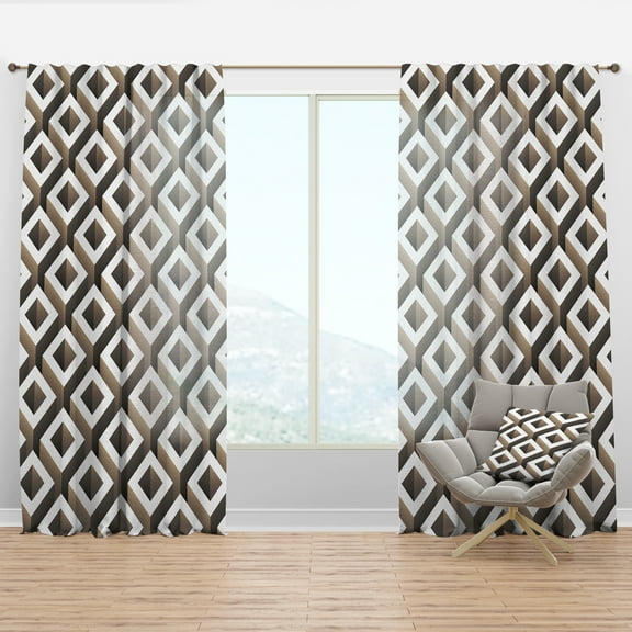 Designart 'Scandinavian Pattern VIII' Scandinavian Curtain Panel