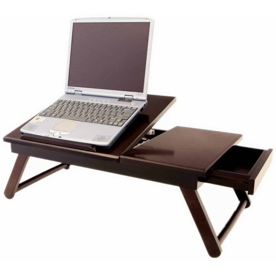 Home Craft Lap Desk Flip Top with Drawer and Foldable Legs Walmart
