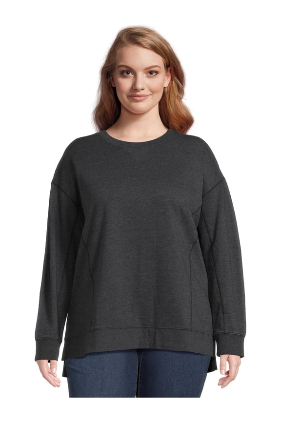 Women's Plus High-Low French Terrycloth Sweatshirt