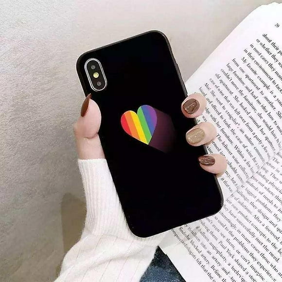 iPhone 13, Pro & Max Shell Heart with Rainbow Colors LGBTQI