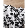 thumbnail image 4 of Baby Girl Clothes Newborn Girl Floral Outfit Ruffle Sleeve Shirt & Pant Set Fall Winter Clothing for Girl (3-6M, Black), 4 of 6
