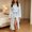 Blue, variant on WIZUTIZ Women's Solid Color Fleece Shawl Collar Thick Flannel Bathrobe Long Robe with Belt and Pockets Unisex Loungewear Winter Cozy Sleepwear