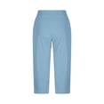 thumbnail image 6 of Inglocry Capri Pants for Women High Waist Straight Leg Stretch Pants Summer Work Golf Capris with Pockets Blue L, 6 of 9