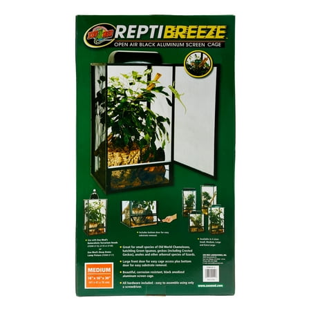 Screen Reptile Cage - Zoo Med ReptiBeeze Open Air Black Aluminum Reptile Screen Cage, Medium