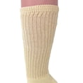 thumbnail image 3 of Long Cotton Cushion Crew Socks 3 Pairs Ecru Casual Socks Size 9-11, 3 of 4
