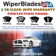 thumbnail image 2 of 2023 Dodge Charger Beam Wiper Blades Wipers w/2yr Warranty (Set of 2) (WiperBladesUSA), 2 of 5