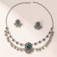 thumbnail image 5 of Vintage Cubic Zirconia Earrings Bohemian Flower Layered Pendant Necklace Jewellery Set for Women Tassel Beaded Boho Wedding Cocktail Party Birthday Christmas Anniversary Unique Jewelry Gifts, 5 of 11