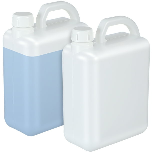 FELTECHELECTR 2 jarras de agua de plástico con tapa, recipientes reutilizables para almacenar, recipientes vacíos, jarras de plástico, jarras de leche para leche, zumos y tés.