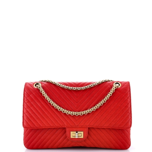Pre-Owned CHANEL Reissue 2.55 Flap Bag Chevron Sheepskin 226 By Rebag