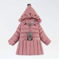 thumbnail image 2 of IROINNID Toddler Baby Girls Cute Fashion Solid Color Winter Hoodie Keep Warm Cotton Clothes Thick Coat, 2 of 9