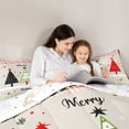 thumbnail image 4 of Feelyou Christmas Tree Bedding Comforter Set 7 Pieces for Kids, Chic Buffalo Plaid Full Bedding Set, Cartoon Stars Print Reversible Fitted Sheet Flat Sheet, Ultra Soft Bedroom Decor, 4 of 7