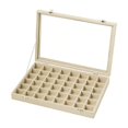 thumbnail image 1 of Organizador de joyas portátil y versátil con 48 compartimentos. Contenedor para regalos. Beige, 1 of 9