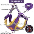 thumbnail image 3 of Morado – Conjunto de arnés y correa para perros pequeños, arnés reflectante ajustable para cachorros, resistente a tirones, chaleco de gamuza suave, arnés antiescapes para gatos Chihuahuas y Yorkshire, 3 of 5