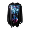 thumbnail image 3 of Halloween Skeleton Poncho, Skeleton Cloak Costume Cape Day of The Dead Poncho for Women Girls, 3 of 7