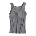 thumbnail image 5 of No Bra Needed Tank Tops for Women Padded Wide Strap Scoop Neck Sleeveless Cami Basic Sports Yoga Vest, 3XL, 5 of 6