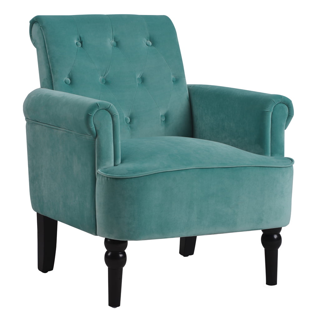Details about   Modern Scalloped Back Accent Velvet Upholstered Armchair Tufted Vanity Chair 