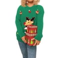 thumbnail image 3 of Suéteres Navideños Feos para Mujer, Suéteres Gráficos de Larga, Suéteres Casuales de Punto para Otoño e Invierno para Mujer Verde M, 3 of 9