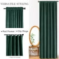 thumbnail image 5 of Lazzzy Blackout Velvet Curtains Living Room Darkening Drapes 2 Panels Rod Pocket Thermal Insulated Soft Privacy Window Treatments Green 52" x 84", 5 of 7
