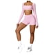 thumbnail image 1 of Conjuntos de entrenamiento de 2 piezas for mujer, sujetador deportivo acolchado de manga larga, trajes de gimnasio de cintura alta con, 1 of 7