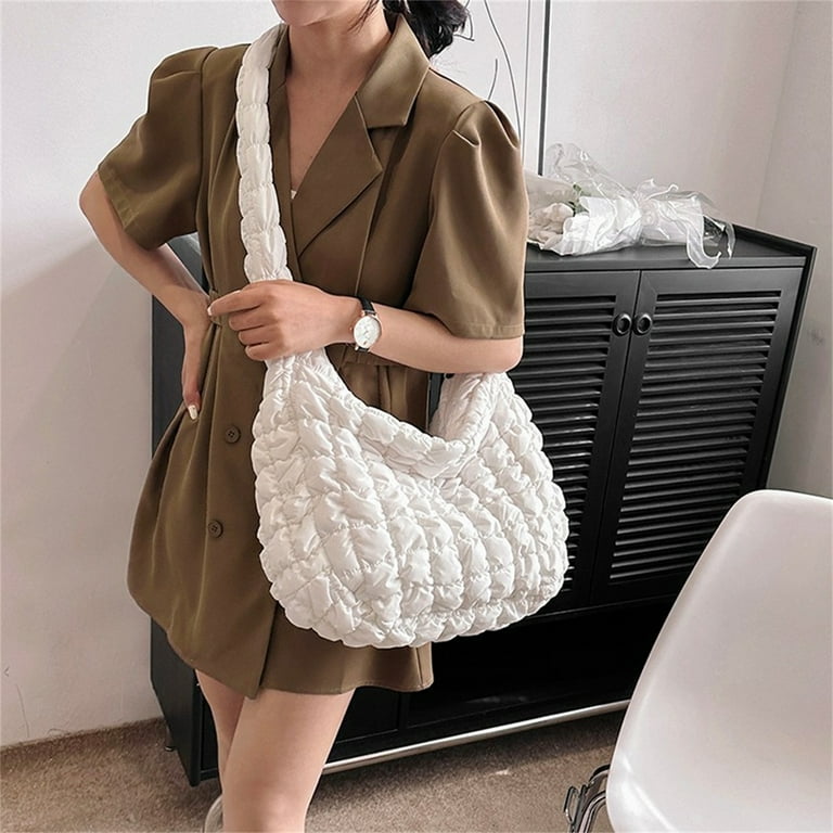 ★TOUT Y EST★ Women's Quilted Shoulder Bag Mint QP222WBG41 Puffer Bag Quilted Bag Lightweight Puffy Tote Bag Quilted