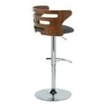thumbnail image 6 of LumiSource Chrome, Walnut Wood, Charcoal Fabric Cosi Adjustable Barstool - Set of 2, 6 of 6