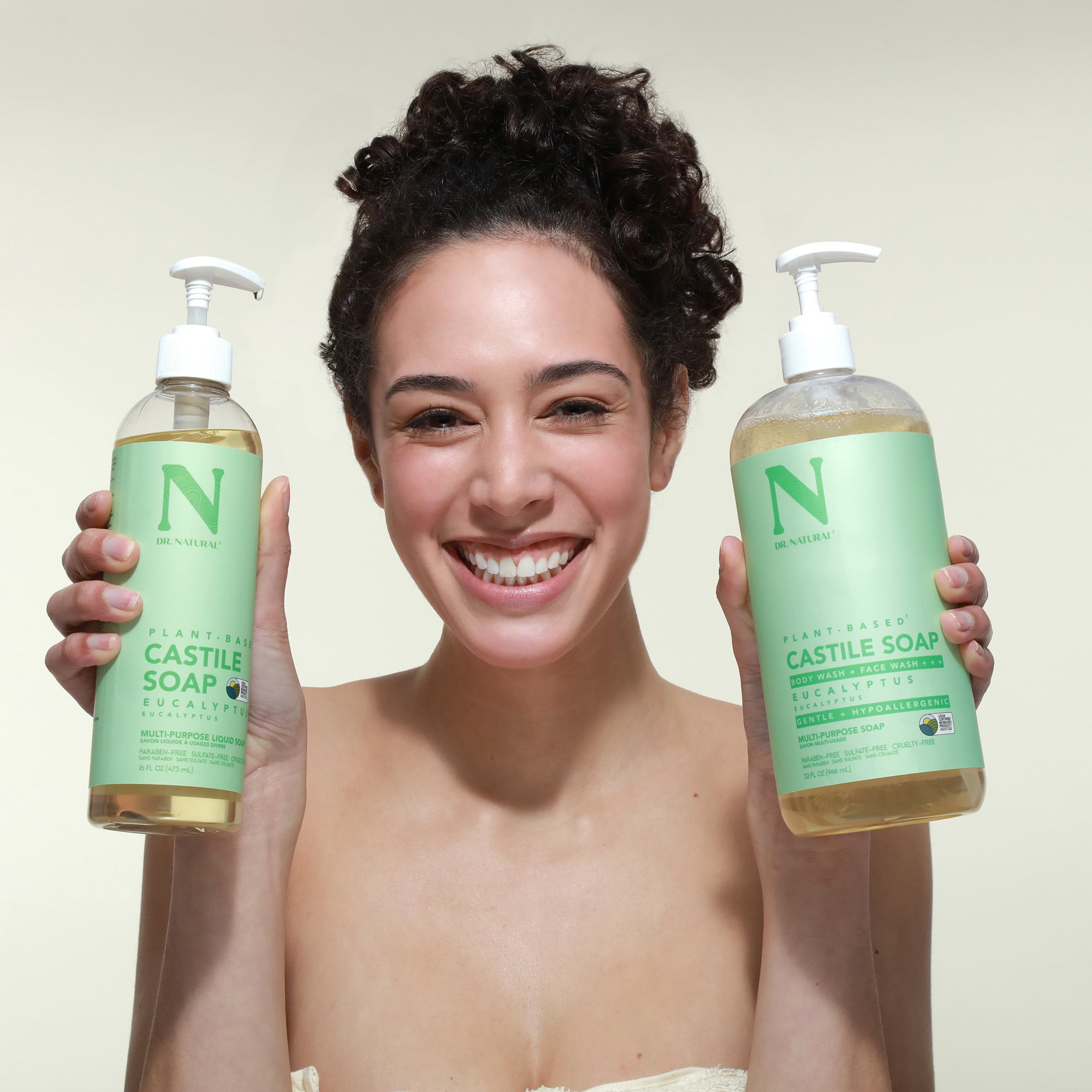 Dr. Natural Castile Liquid Soap, Bathroom Soap, Eucalyptus, 32 oz, 2 pk