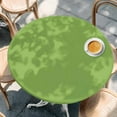 thumbnail image 3 of Abstract Solid Color Round Fitted Table Cover Simple Avocado Green Low Saturation Waterproof Table Cloth with Elastic Edge Wipeable Tablecloth for Picnic Camping Party Fits 45"-54" Diameter, 3 of 8