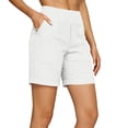 thumbnail image 2 of CAIVO Women Workout Casual Shorts With Pockets Summer Comfort Three Quarter Length Classic Outdoor Work Solid Color Bottoms, 2 of 6