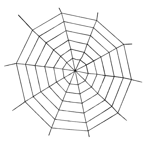 Fun World Black Outside Widow Rope Halloween Decoration 5' Spider Web, Black