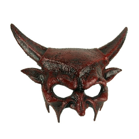 Dark Demon Adult Halloween Red Horned Devil Mask