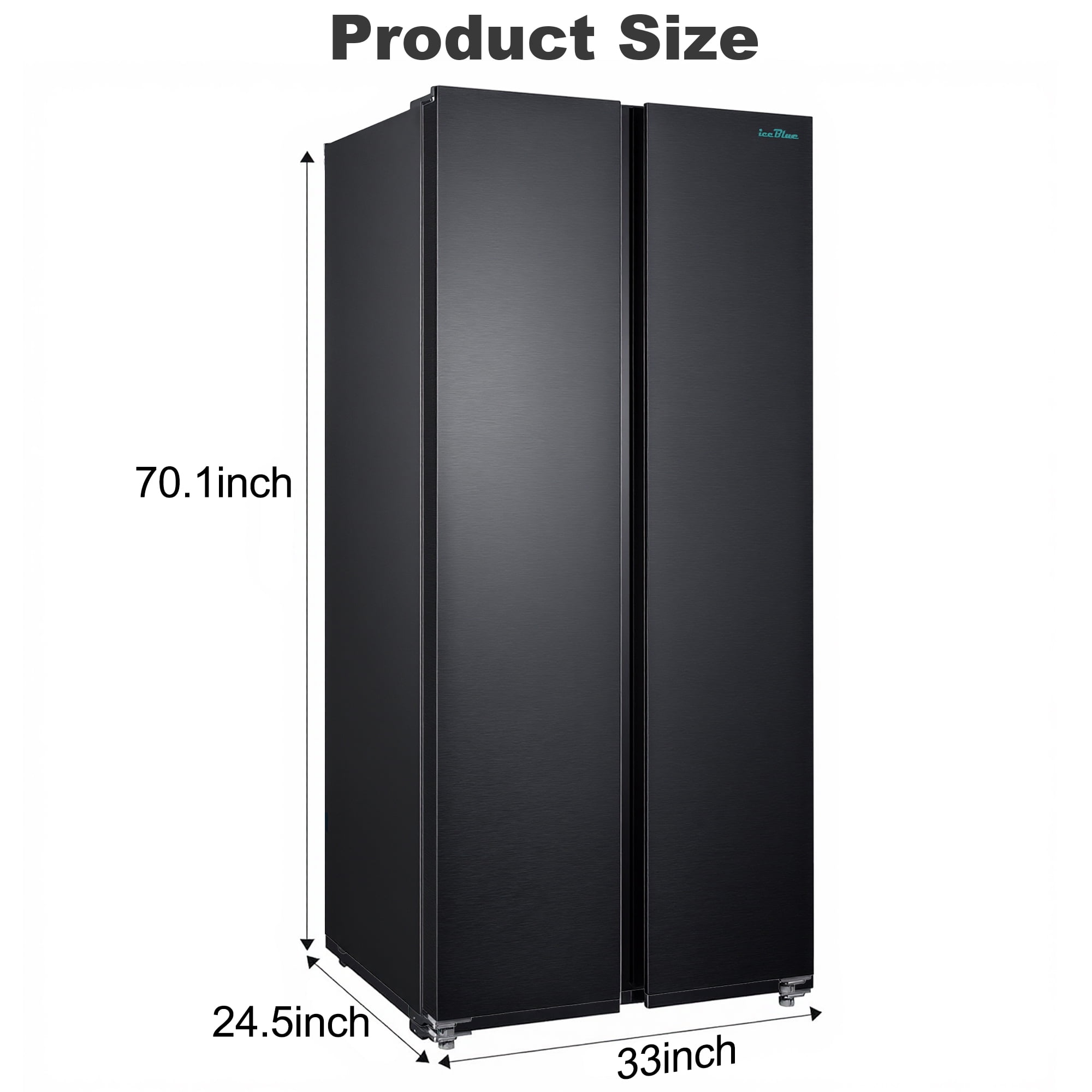 15.6 Cu. Ft. Black Stainless Steel Side-by-Side Refrigerator - Independent Left Freezer & Right Fridge Temperature Control