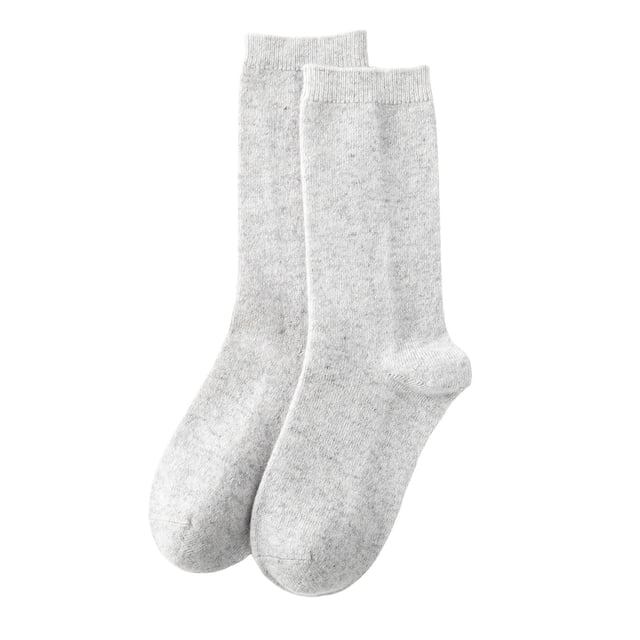 Women's Casual Home Solid Color Mid-Calf Socks, Warm Wool, Polyester, One Size Fits Shoe Sizes 35-42