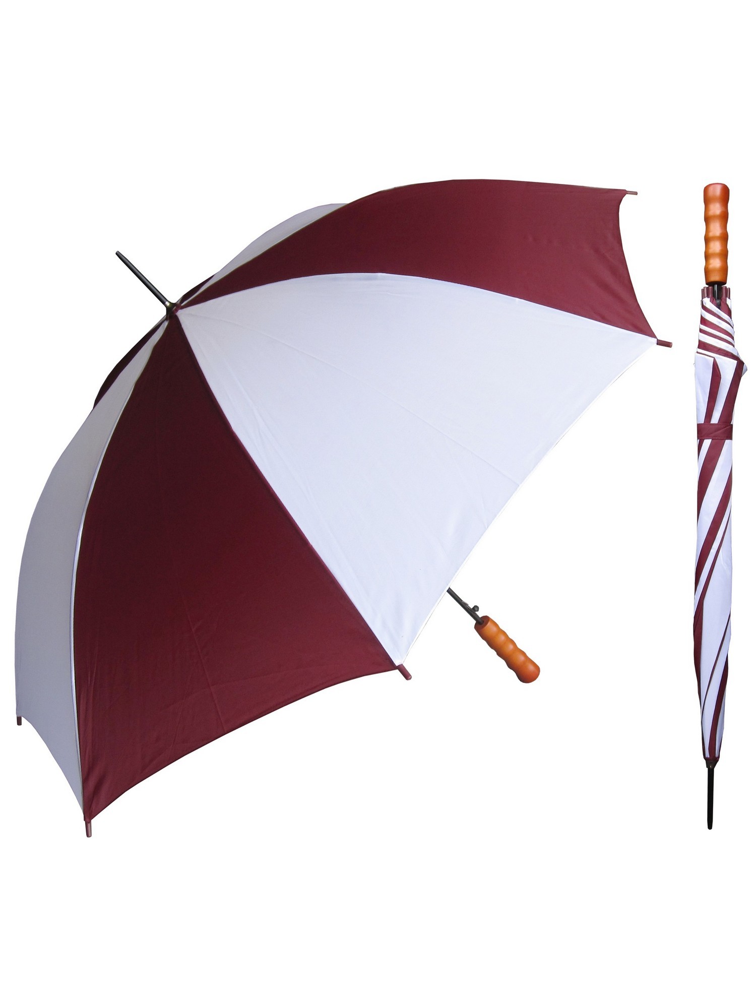 Rainstoppers Unisex Adult Burgundy White 48" Auto Open Sport Umbrella