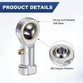 thumbnail image 2 of Uxcell 4-Pack PHSB4 Rod End Bearing, 1/4 Inch Bore 1/4-28 Right Thread Female Thread Steel Joint Rod Ends W Jam Nuts, 2 of 7