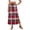 Red_Skirt, variant on Women's Plaid Print Elastic Waist Long Skirt Summer Casual Elegant High Waist A-Line Maxi Skirts Red S