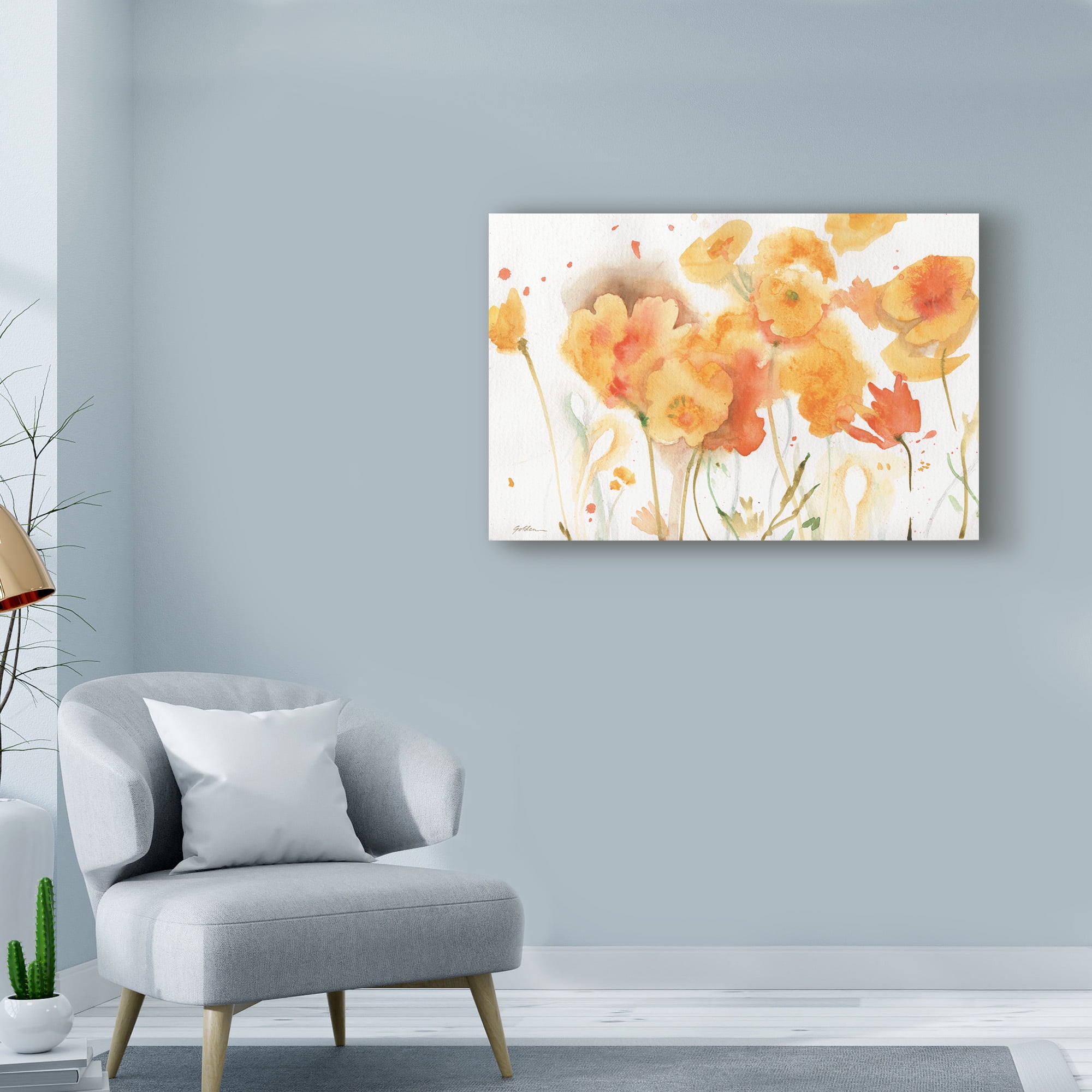 Trademark Fine Art 'Sunlight Poppies' Canvas Art by Sheila Golden