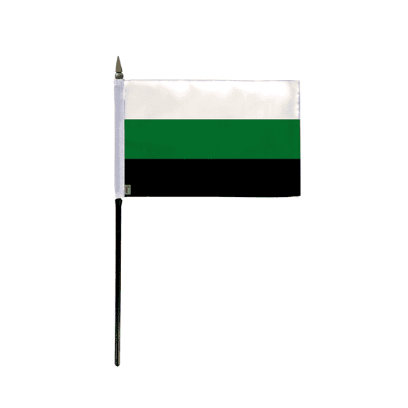 AGAS Small Neutrois Pride Flag 4x6 inch Flag on a 11 inch Plastic Stick - Sewn Edges Fade Resistant Polyester - Neutral Gender Handheld Flag