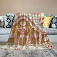 thumbnail image 2 of Chilfamy Gingerbread House Candy Canes Flannel Throw Blanket for Couch Sofa Bed All Seasons Comfort Home Decor 50x60in, 2 of 6