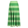 thumbnail image 4 of ameIAEA Women Elastic High Waist A-Line Skirts 2024 Fall Fashion Color Block Ruffle Midi Skirt, 4 of 5
